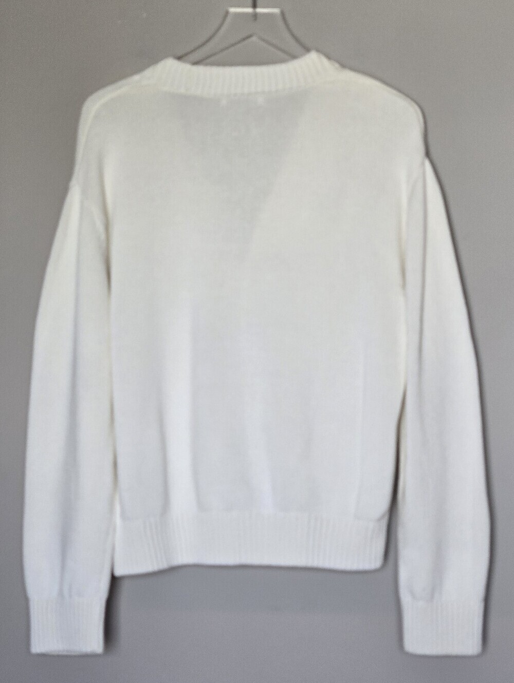 Zara Men's Cotton Cream V-Neck Button Long Sleeve Cardigan Sweater Size M - Picture 9 of 10